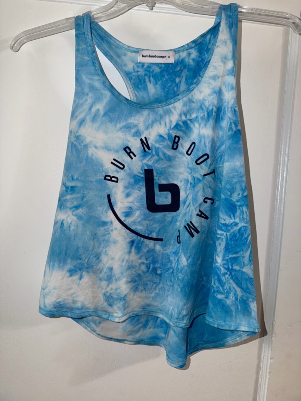 Burn Boot Camp Women’s Blue Tie-Dye Racerback Tank Top